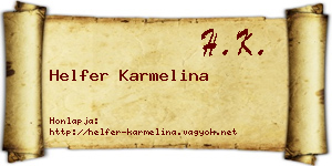 Helfer Karmelina névjegykártya